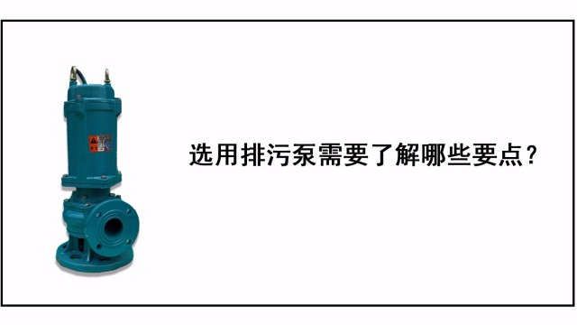 選用排污泵需要了解哪些要點？